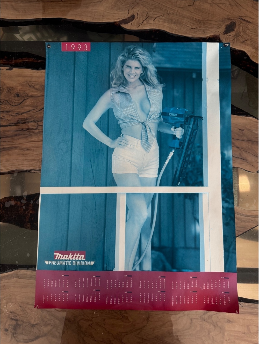1993 Makita Pneumatic Division Pin-Up Girl Calendar Poster